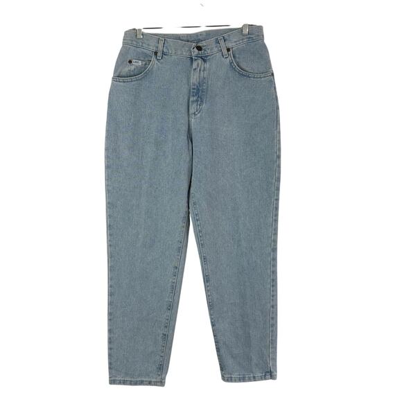 Vintage Lee Stonewashed Jeans Womens 12 Petite Relaxed Fit Tapered Leg High Rise - Picture 1 of 7